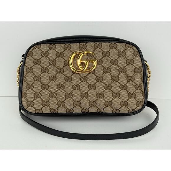 Gucci GG Marmont Cloth Crossbody Bag with Gold Hardware - Picture 2 of 16